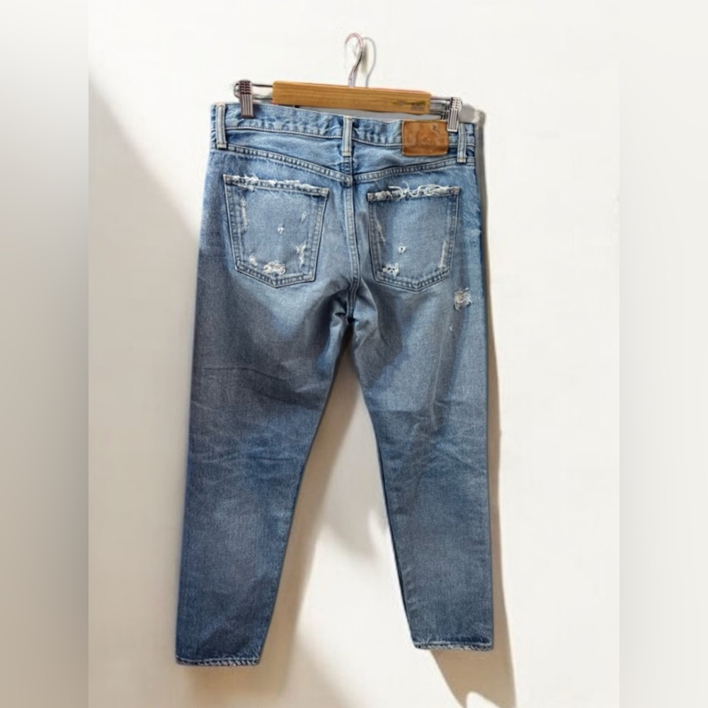 MOUSSY Vintage Aberdeen Tapered distressed jeans in blue cotton denim - Picture 15 of 16